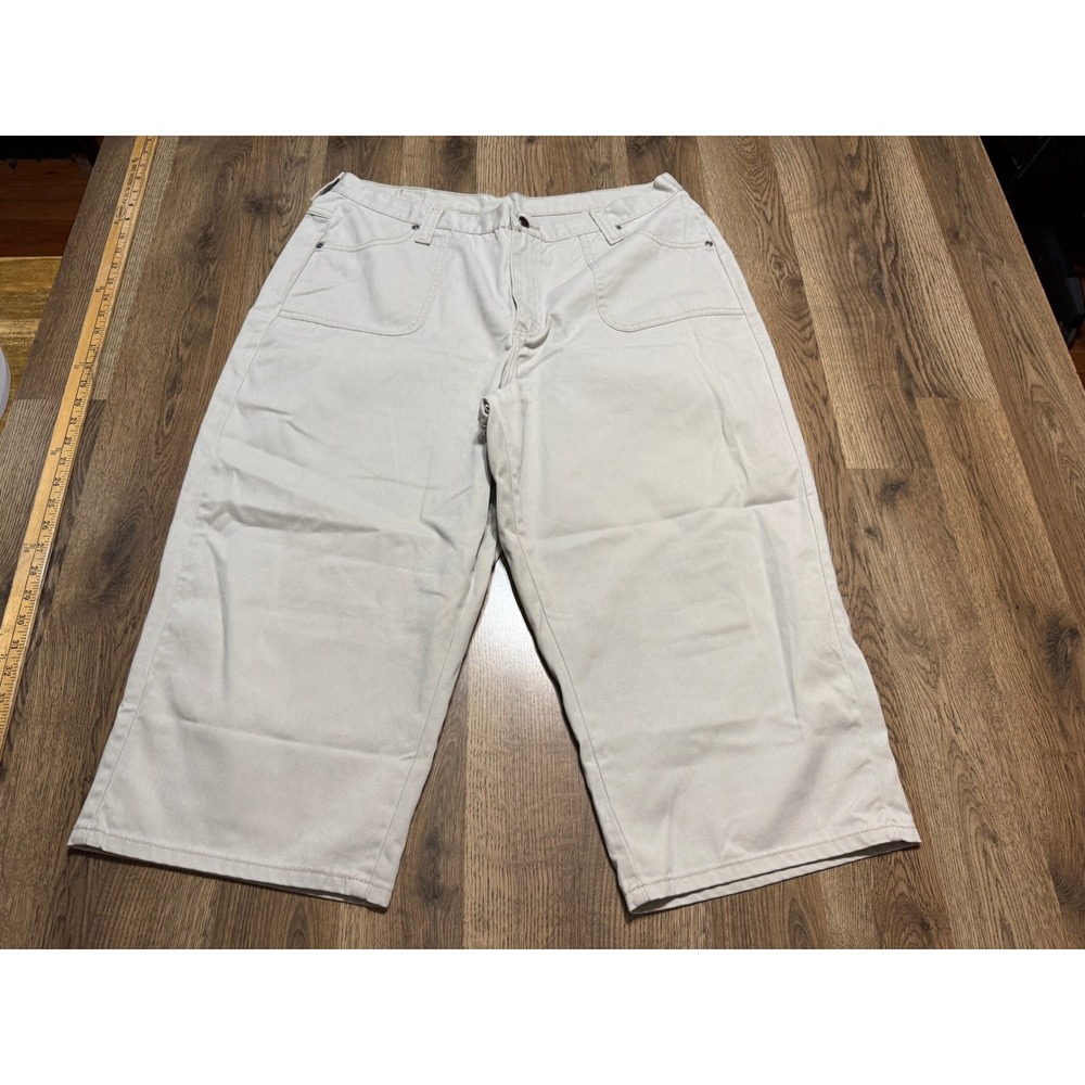 Riders Product Pants Women Size 14P Khaki Pants Capri Crop High Rise Light Wash